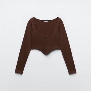 Zara Seamless Corset Top In Brown